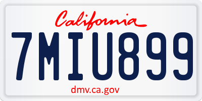CA license plate 7MIU899
