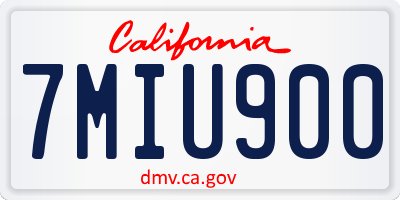 CA license plate 7MIU900