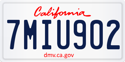 CA license plate 7MIU902