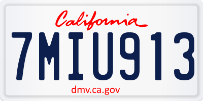 CA license plate 7MIU913