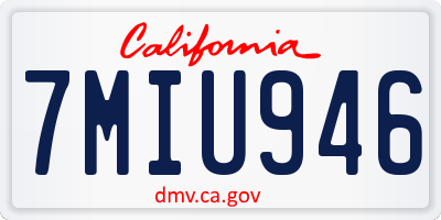 CA license plate 7MIU946