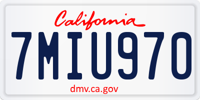 CA license plate 7MIU970