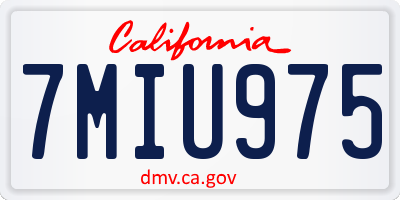 CA license plate 7MIU975