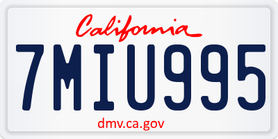 CA license plate 7MIU995