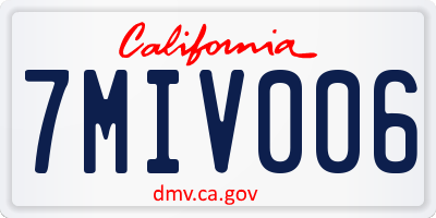 CA license plate 7MIV006