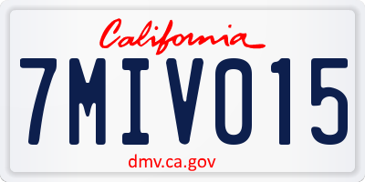 CA license plate 7MIV015