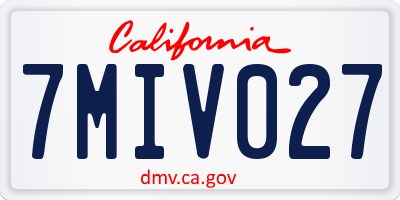 CA license plate 7MIV027