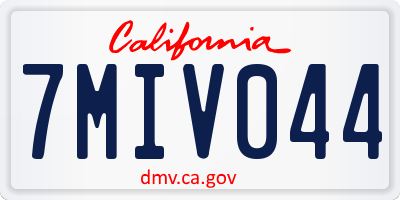 CA license plate 7MIV044