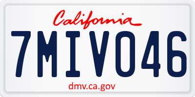 CA license plate 7MIV046