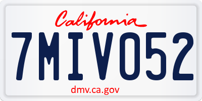 CA license plate 7MIV052