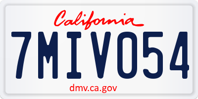 CA license plate 7MIV054