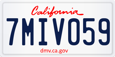 CA license plate 7MIV059