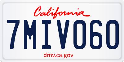 CA license plate 7MIV060
