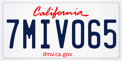 CA license plate 7MIV065