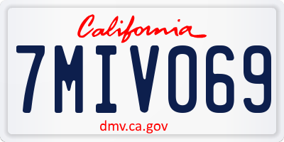 CA license plate 7MIV069