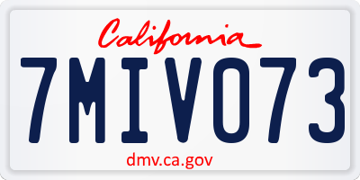 CA license plate 7MIV073