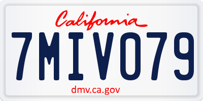 CA license plate 7MIV079
