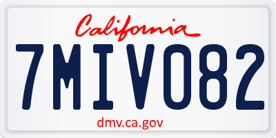 CA license plate 7MIV082