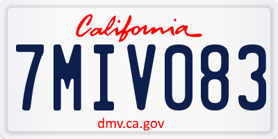 CA license plate 7MIV083