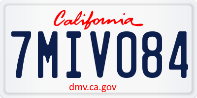 CA license plate 7MIV084