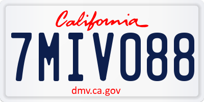 CA license plate 7MIV088