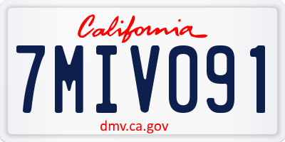 CA license plate 7MIV091