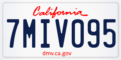 CA license plate 7MIV095