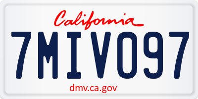 CA license plate 7MIV097
