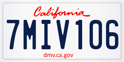 CA license plate 7MIV106