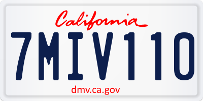 CA license plate 7MIV110