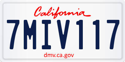 CA license plate 7MIV117