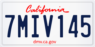 CA license plate 7MIV145