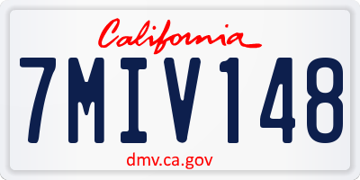 CA license plate 7MIV148