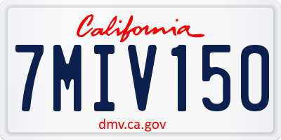 CA license plate 7MIV150