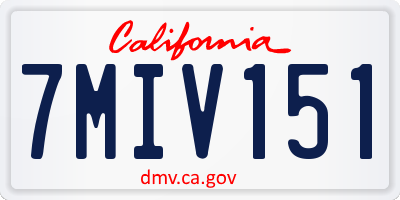 CA license plate 7MIV151