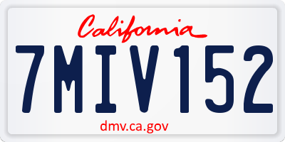 CA license plate 7MIV152