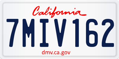 CA license plate 7MIV162