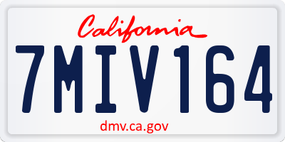 CA license plate 7MIV164