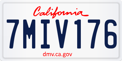 CA license plate 7MIV176