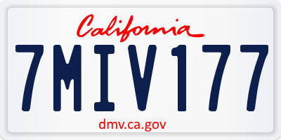 CA license plate 7MIV177