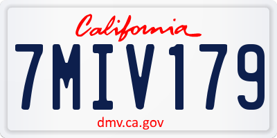 CA license plate 7MIV179