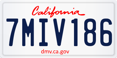 CA license plate 7MIV186