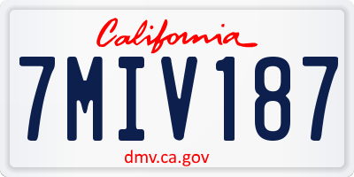 CA license plate 7MIV187