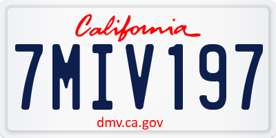 CA license plate 7MIV197