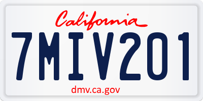 CA license plate 7MIV201