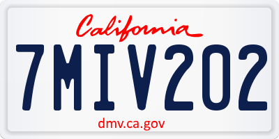 CA license plate 7MIV202