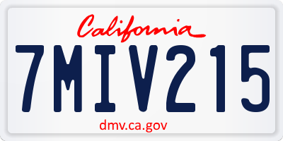 CA license plate 7MIV215
