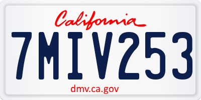 CA license plate 7MIV253