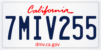CA license plate 7MIV255