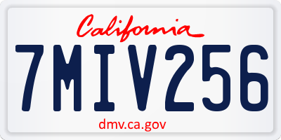 CA license plate 7MIV256